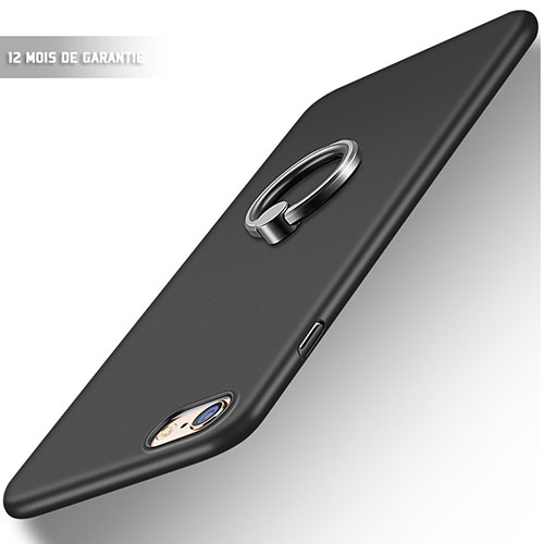 Ultra-thin Silicone Gel Soft Case with Finger Ring Stand A01 for Apple iPhone 6 Black