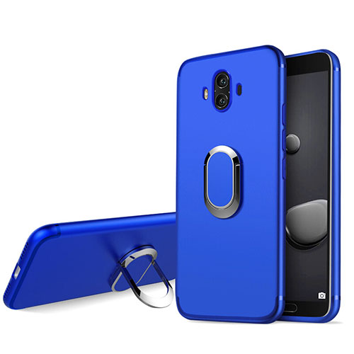 Ultra-thin Silicone Gel Soft Case with Finger Ring Stand A04 for Huawei Mate 10 Blue