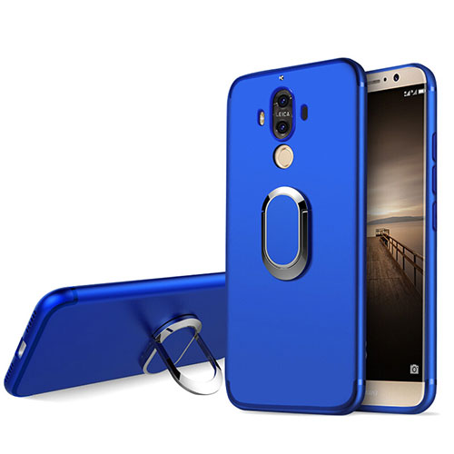 Ultra-thin Silicone Gel Soft Case with Finger Ring Stand A04 for Huawei Mate 9 Blue