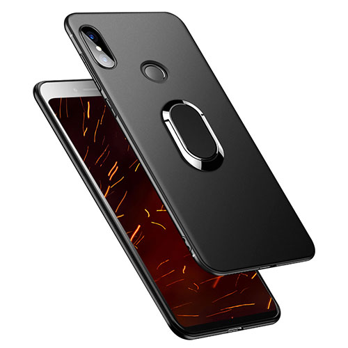 Ultra-thin Silicone Gel Soft Case with Finger Ring Stand for Xiaomi Redmi S2 Black