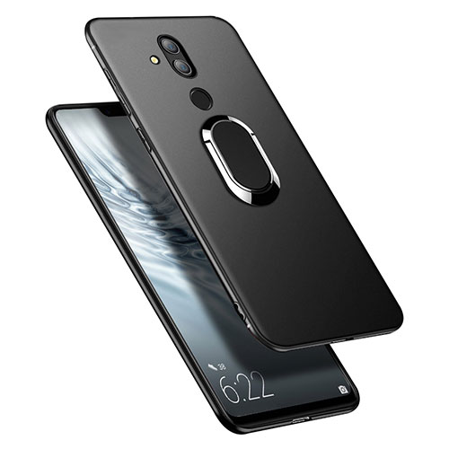 Ultra-thin Silicone Gel Soft Case with Magnetic Finger Ring Stand for Huawei Mate 20 Lite Black
