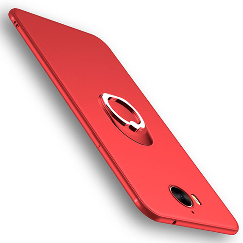 Ultra-thin Silicone Gel Soft Cover with Finger Ring Stand for Huawei Y5 III Y5 3 Red