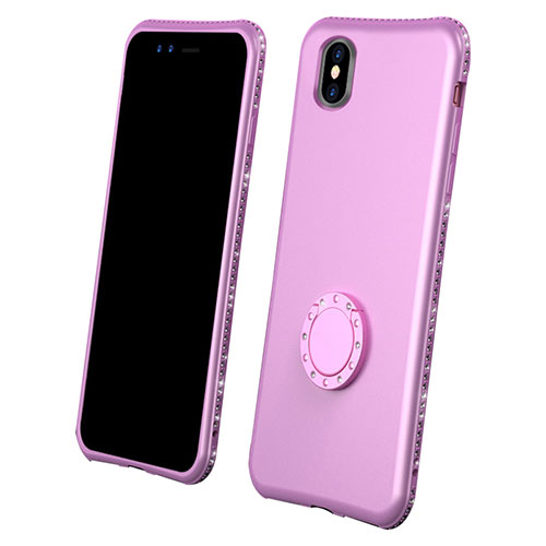 Ultra-thin Silicone Gel Soft Matte Finish Front and Back Case 360 Degrees Cover for Apple iPhone X Pink