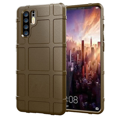Ultra-thin Silicone Gel Soft Matte Finish Front and Back Case 360 Degrees Cover for Huawei P30 Pro Brown