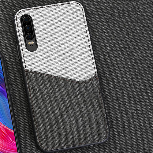 Ultra-thin Silicone Gel Soft Matte Finish Front and Back Case 360 Degrees Cover M01 for Huawei P30 White