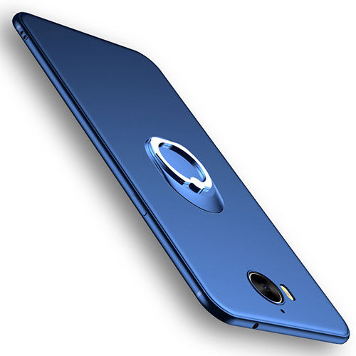 Ultra-thin Silicone TPU Soft Case with Finger Ring Stand for Huawei Honor Play 6 Blue