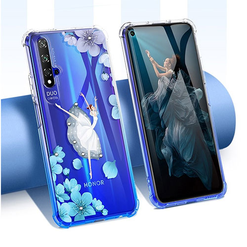 Ultra-thin Transparent Flowers Soft Case Cover for Huawei Nova 5T White