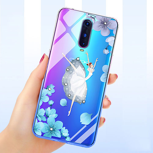 Ultra-thin Transparent Flowers Soft Case Cover for Oppo R17 Pro White