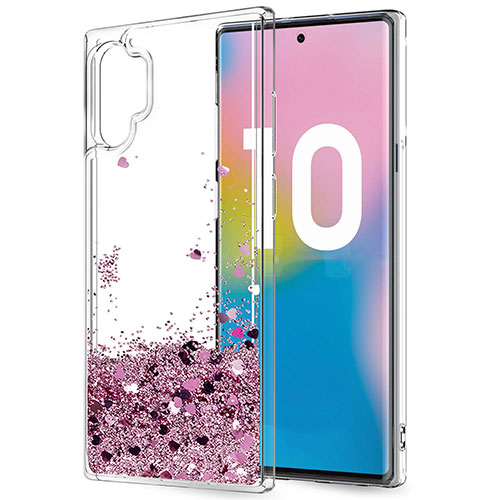 Ultra-thin Transparent Flowers Soft Case Cover for Samsung Galaxy Note 10 Plus 5G Purple