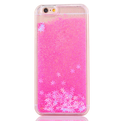Ultra-thin Transparent Flowers Soft Case Cover T01 for Apple iPhone 6S Pink