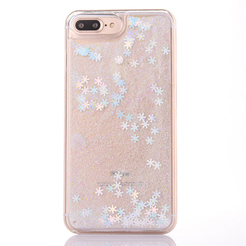 Ultra-thin Transparent Flowers Soft Case Cover T01 for Apple iPhone 8 Plus White