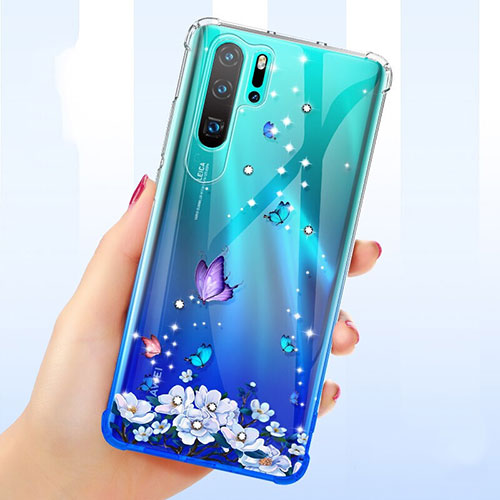 Ultra-thin Transparent Flowers Soft Case Cover T01 for Huawei P30 Pro Mixed