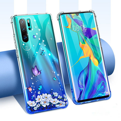 Ultra-thin Transparent Flowers Soft Case Cover T02 for Huawei P30 Pro Mixed