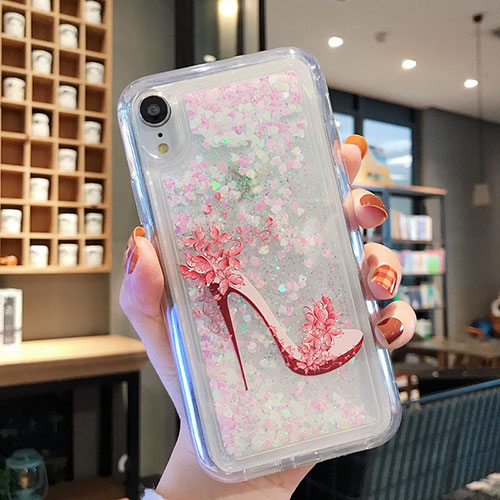 Ultra-thin Transparent Flowers Soft Case Cover T21 for Apple iPhone XR White