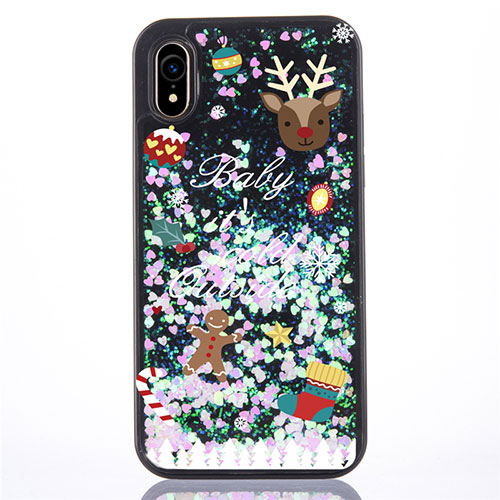 Ultra-thin Transparent Flowers Soft Case Cover Z01 for Apple iPhone XR Green