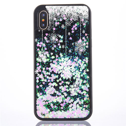 Ultra-thin Transparent Flowers Soft Case Cover Z02 for Apple iPhone X Green