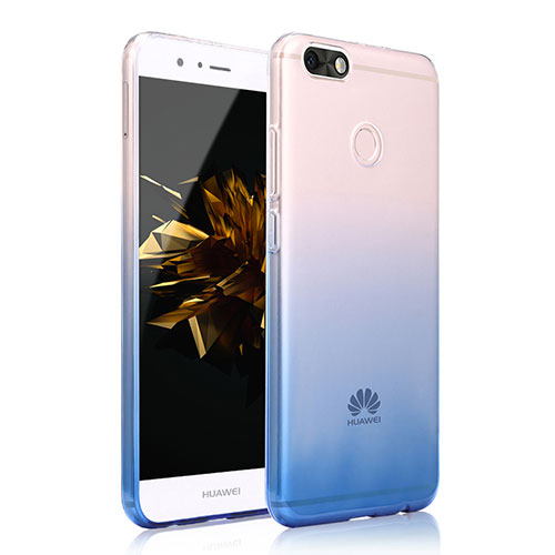 Ultra-thin Transparent Gel Gradient Soft Case Cover for Huawei Y6 Pro (2017) Blue