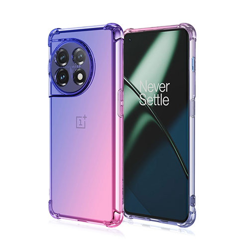Ultra-thin Transparent Gel Gradient Soft Case Cover for OnePlus Ace 2 5G Clove Purple