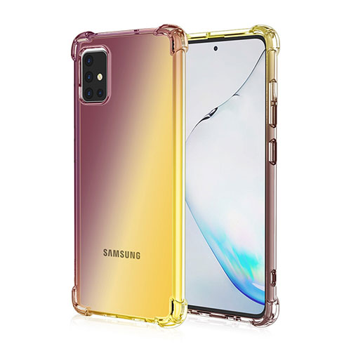 Ultra-thin Transparent Gel Gradient Soft Case Cover for Samsung Galaxy A51 4G Brown