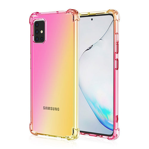 Ultra-thin Transparent Gel Gradient Soft Case Cover for Samsung Galaxy A51 4G Yellow