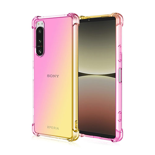 Ultra-thin Transparent Gel Gradient Soft Case Cover for Sony Xperia 1 II Yellow