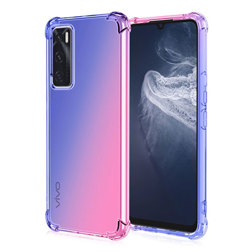 Ultra-thin Transparent Gel Gradient Soft Case Cover for Vivo Y70 (2020) Blue