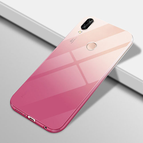 Ultra-thin Transparent Gel Gradient Soft Case Cover G01 for Huawei Nova 3e Pink