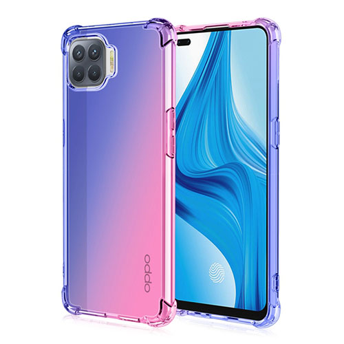 Ultra-thin Transparent Gel Gradient Soft Case Cover G01 for Oppo A93 Blue