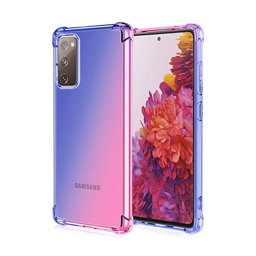 Ultra-thin Transparent Gel Gradient Soft Case Cover G01 for Samsung Galaxy S20 FE 2022 5G Blue