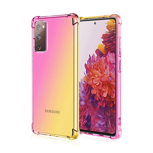 Ultra-thin Transparent Gel Gradient Soft Case Cover G01 for Samsung Galaxy S20 FE 5G Pink