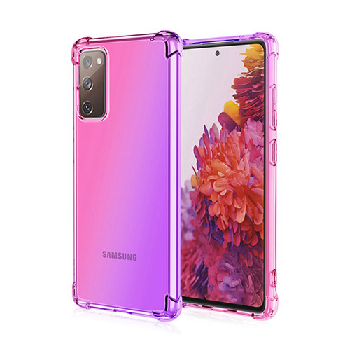 Ultra-thin Transparent Gel Gradient Soft Case Cover G01 for Samsung Galaxy S20 Lite 5G Clove Purple