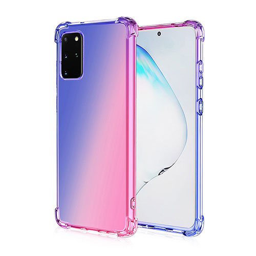Ultra-thin Transparent Gel Gradient Soft Case Cover G01 for Samsung Galaxy S20 Plus 5G Rose Gold