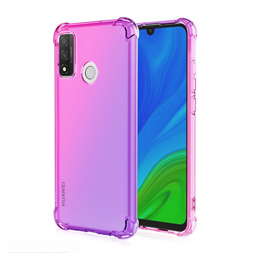 Ultra-thin Transparent Gel Gradient Soft Case Cover H01 for Huawei P Smart (2020) Pink