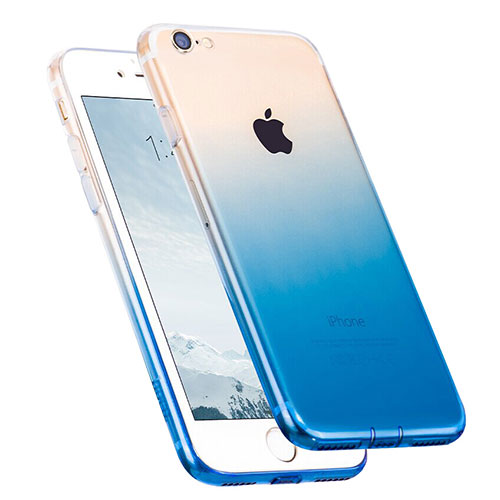 Ultra-thin Transparent Gel Gradient Soft Case for Apple iPhone 8 Blue