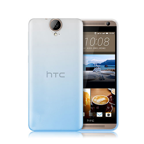 Ultra-thin Transparent Gel Gradient Soft Case for HTC One E9 Plus Blue