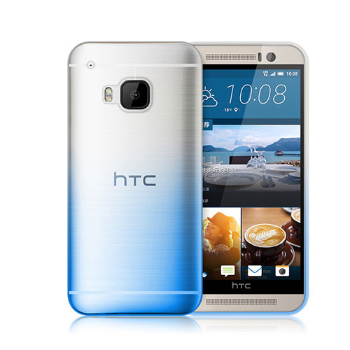 Ultra-thin Transparent Gel Gradient Soft Case for HTC One M9 Blue