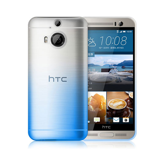 Ultra-thin Transparent Gel Gradient Soft Case for HTC One M9 Plus Blue