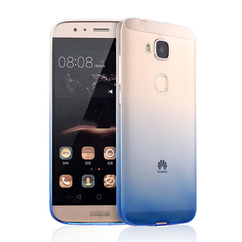 Ultra-thin Transparent Gel Gradient Soft Case for Huawei G8 Blue