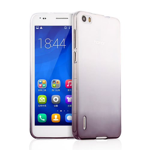 Ultra-thin Transparent Gel Gradient Soft Case for Huawei Honor 6 Gray