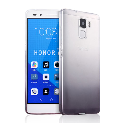 Ultra-thin Transparent Gel Gradient Soft Case for Huawei Honor 7 Gray