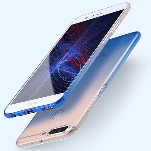 Ultra-thin Transparent Gel Gradient Soft Case for Huawei Honor 8 Pro Blue
