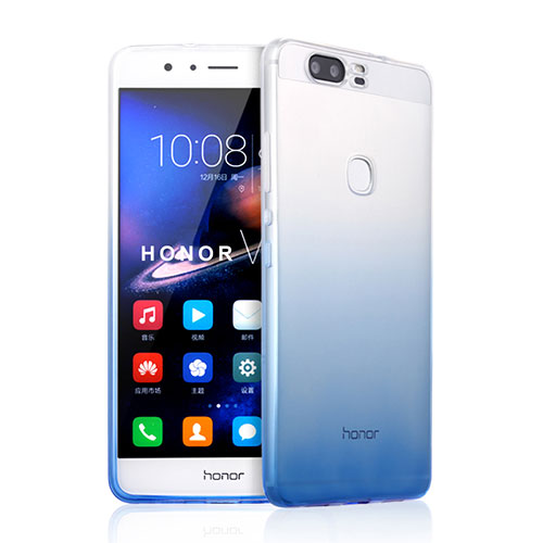 Ultra-thin Transparent Gel Gradient Soft Case for Huawei Honor V8 Blue