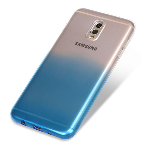 Ultra-thin Transparent Gel Gradient Soft Case for Samsung Galaxy C7 (2017) Blue