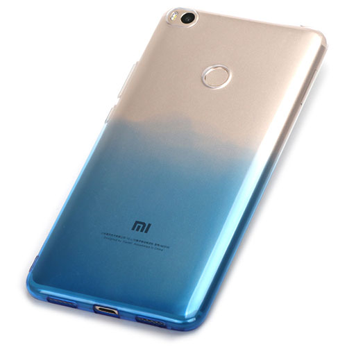 Ultra-thin Transparent Gel Gradient Soft Case for Xiaomi Mi Max 2 Blue