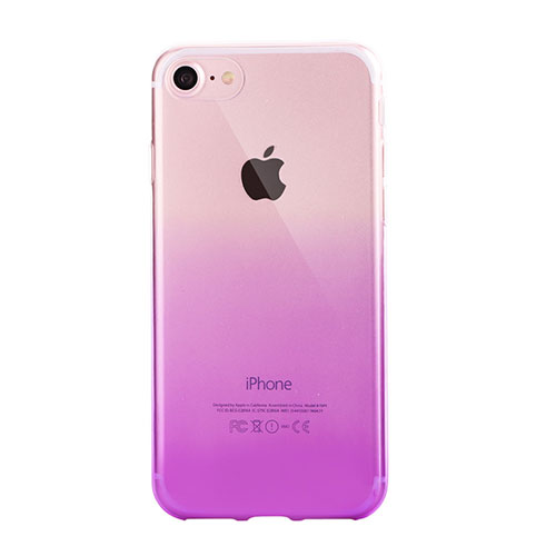 Ultra-thin Transparent Gel Gradient Soft Case G01 for Apple iPhone SE (2020) Purple