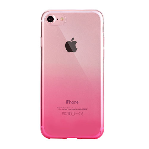 Ultra-thin Transparent Gel Gradient Soft Case G01 for Apple iPhone SE3 2022 Pink