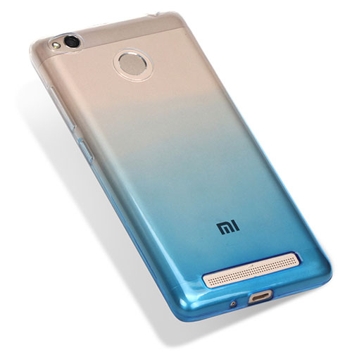 Ultra-thin Transparent Gel Gradient Soft Case G01 for Xiaomi Redmi 3S Blue