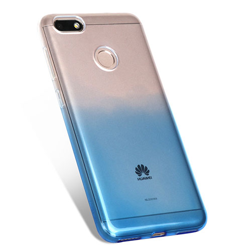 Ultra-thin Transparent Gel Gradient Soft Case Q01 for Huawei Enjoy 7 Blue