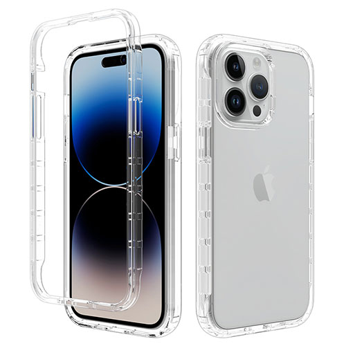 Ultra-thin Transparent Gel Gradient Soft Matte Finish Front and Back Case 360 Degrees Cover for Apple iPhone 13 Pro Clear