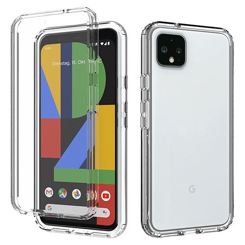 Ultra-thin Transparent Gel Gradient Soft Matte Finish Front and Back Case 360 Degrees Cover for Google Pixel 4 XL Clear